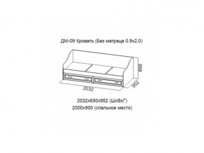 ДМ-09 Кровать (Без матраца 0,9*2,0 ) в Сухом Логу - suhoj-log.магазин96.com | фото