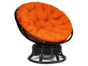 Кресло-качалка Papasan w 23/01 B с подушкой Antique brown, ткань Оранжевый в Сухом Логу - suhoj-log.магазин96.com | фото