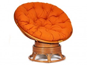 Кресло-качалка Papasan w 23/01 B с подушкой Cognac, ткань Оранжевый в Сухом Логу - suhoj-log.магазин96.com | фото