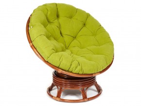 Кресло-качалка Papasan w 23/01 B с подушкой Pecan, флок Олива в Сухом Логу - suhoj-log.магазин96.com | фото