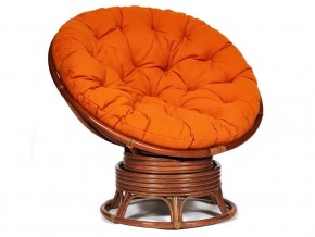 Кресло-качалка Papasan w 23/01 B с подушкой Pecan, ткань Оранжевый в Сухом Логу - suhoj-log.магазин96.com | фото