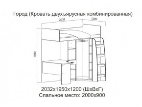 Кровать двухъярусная комбинированная в Сухом Логу - suhoj-log.магазин96.com | фото