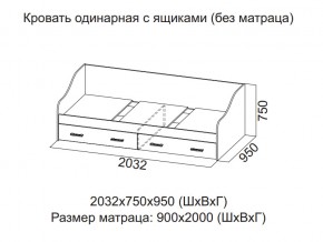 Кровать одинарная с ящиками (Без матраца 0,9*2,0) в Сухом Логу - suhoj-log.магазин96.com | фото