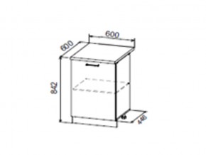 Шкаф нижний ДС600 с полкой (1 дв) в Сухом Логу - suhoj-log.магазин96.com | фото